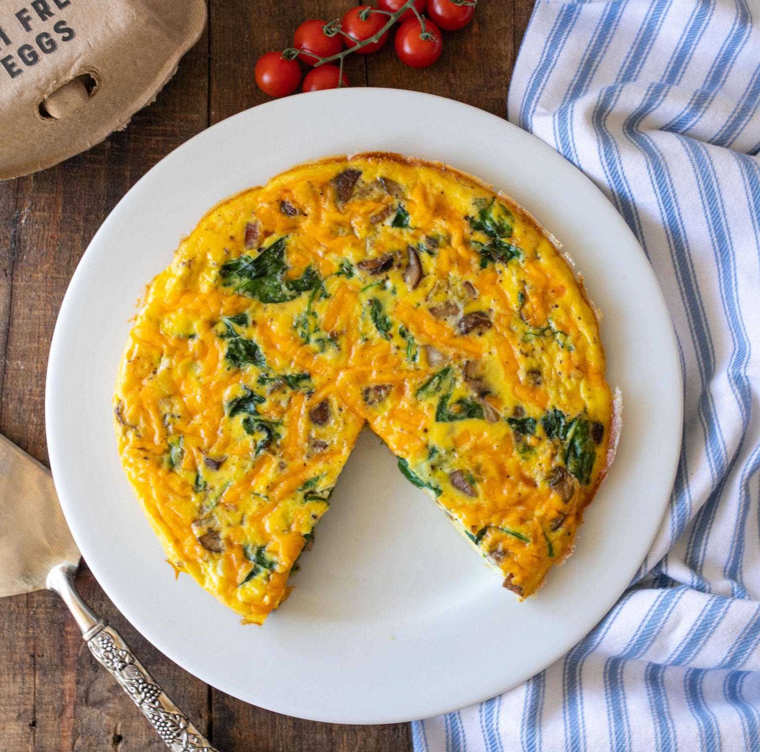 Spinach & Mushroom Frittata - Marie Saba - Easy, Delicious & Nutritious!