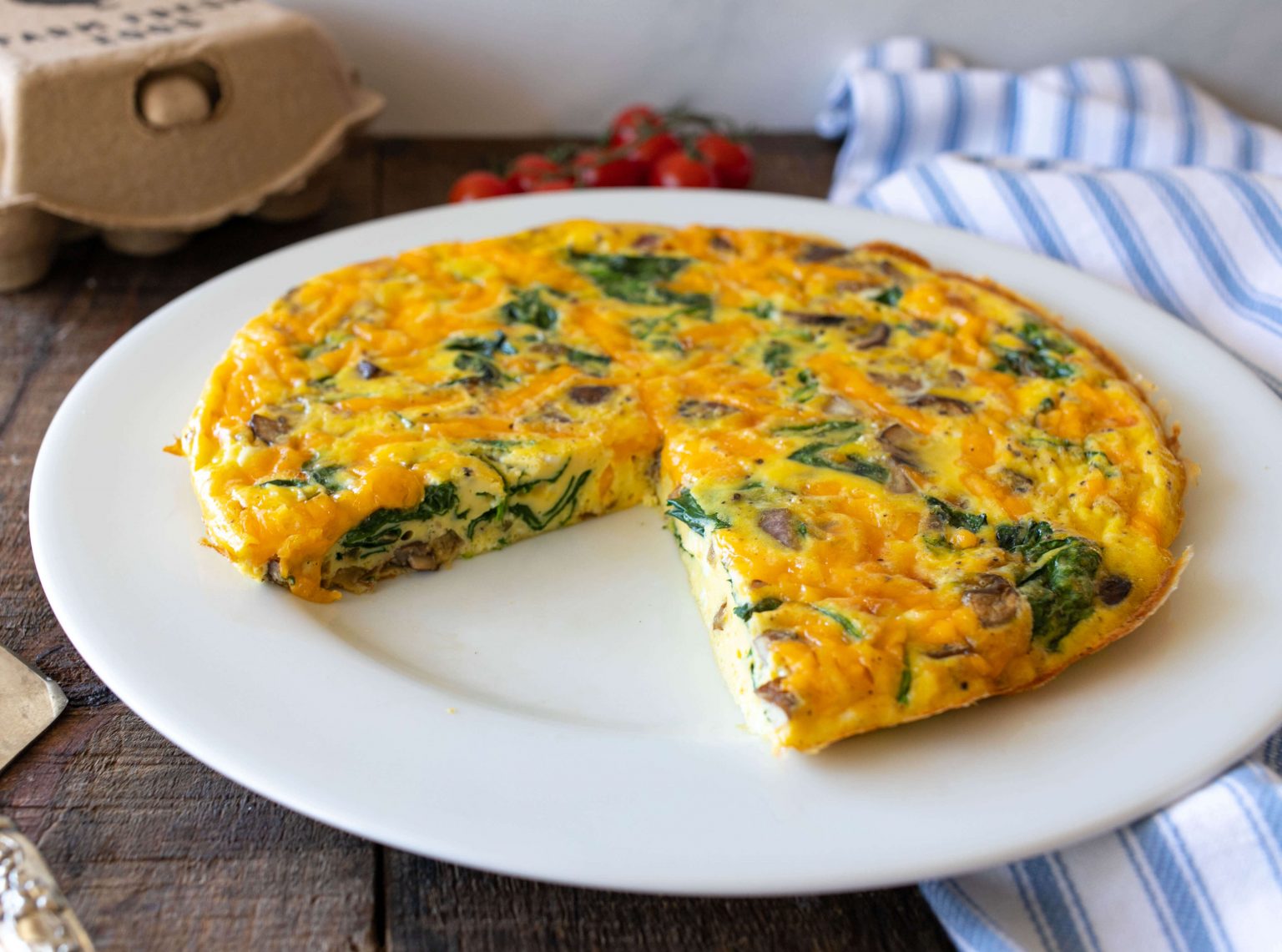 Spinach & Mushroom Frittata Marie Saba Easy, Delicious & Nutritious!